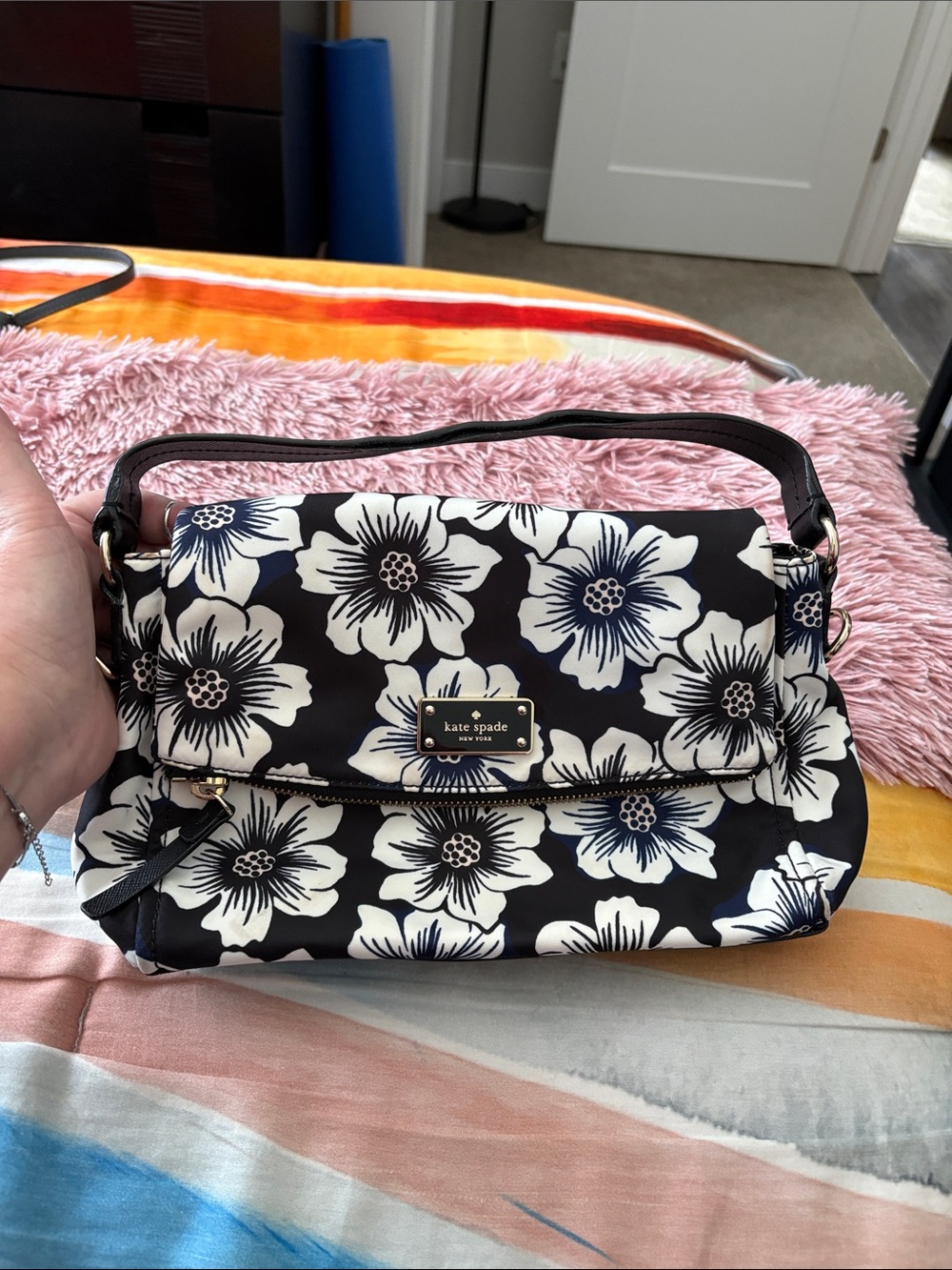 kate spade Black & White Floral Shoulder Bag